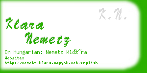 klara nemetz business card